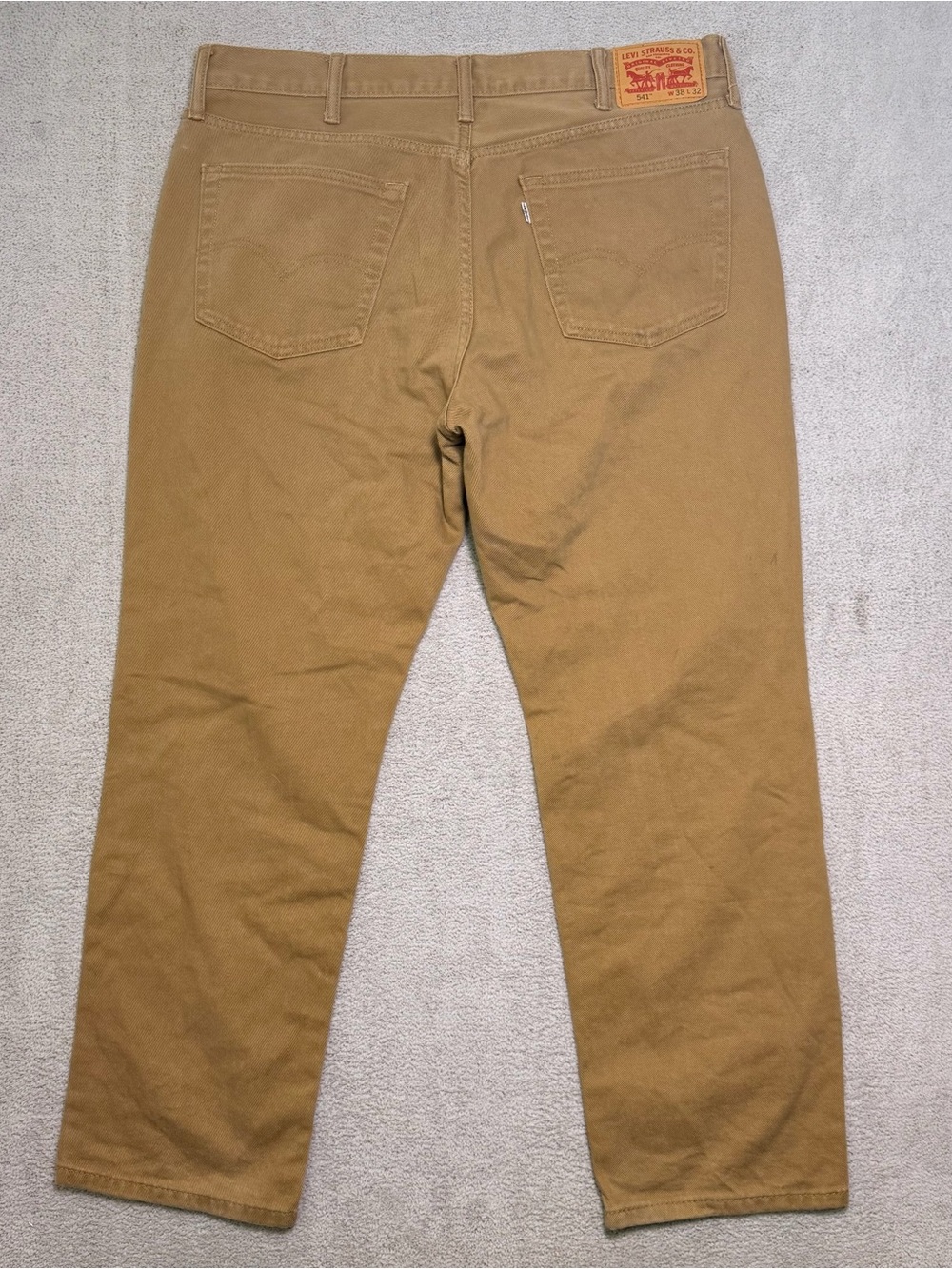 Levi’s 541 Athletic Taper Pants Mens 38x32 Khakhi Tan Brown Stretch Jeans Chinos